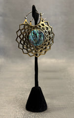 Mother of Pearl 3Dimensional Geometrical Brass Earring
