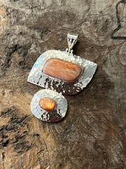 Silver Asymmetry Sun Stone Pendant