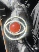 Silver Sun Stone Eye Earring