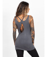 Cleopatra Tank Top - Gray and White