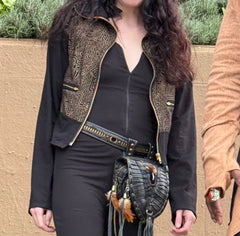 Tribal Crop Zippered Jacket