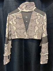 Punk Crop Jacket Woman / French Teri Fake Leather