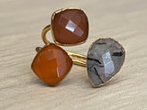 Multicolor Triple Gemstone Ring