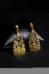 Mini gold tribal hanging studs