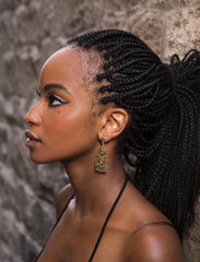 Mini gold tribal hanging studs