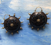 Flower of life Wood Earrings/ Weights