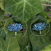 Abalone shell earrings with silver & brass