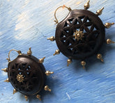 Flower of life Wood Earrings/ Weights