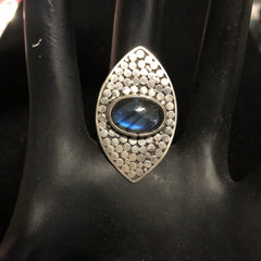 Larimar & Labradorite silver rings