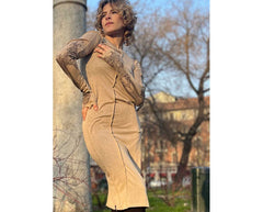 Long Sleeve Dress with Tribal Print