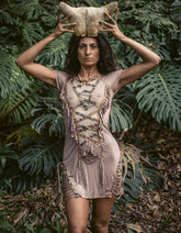 RUNE DRESS VICTORY - Cocoa & Pink Gold