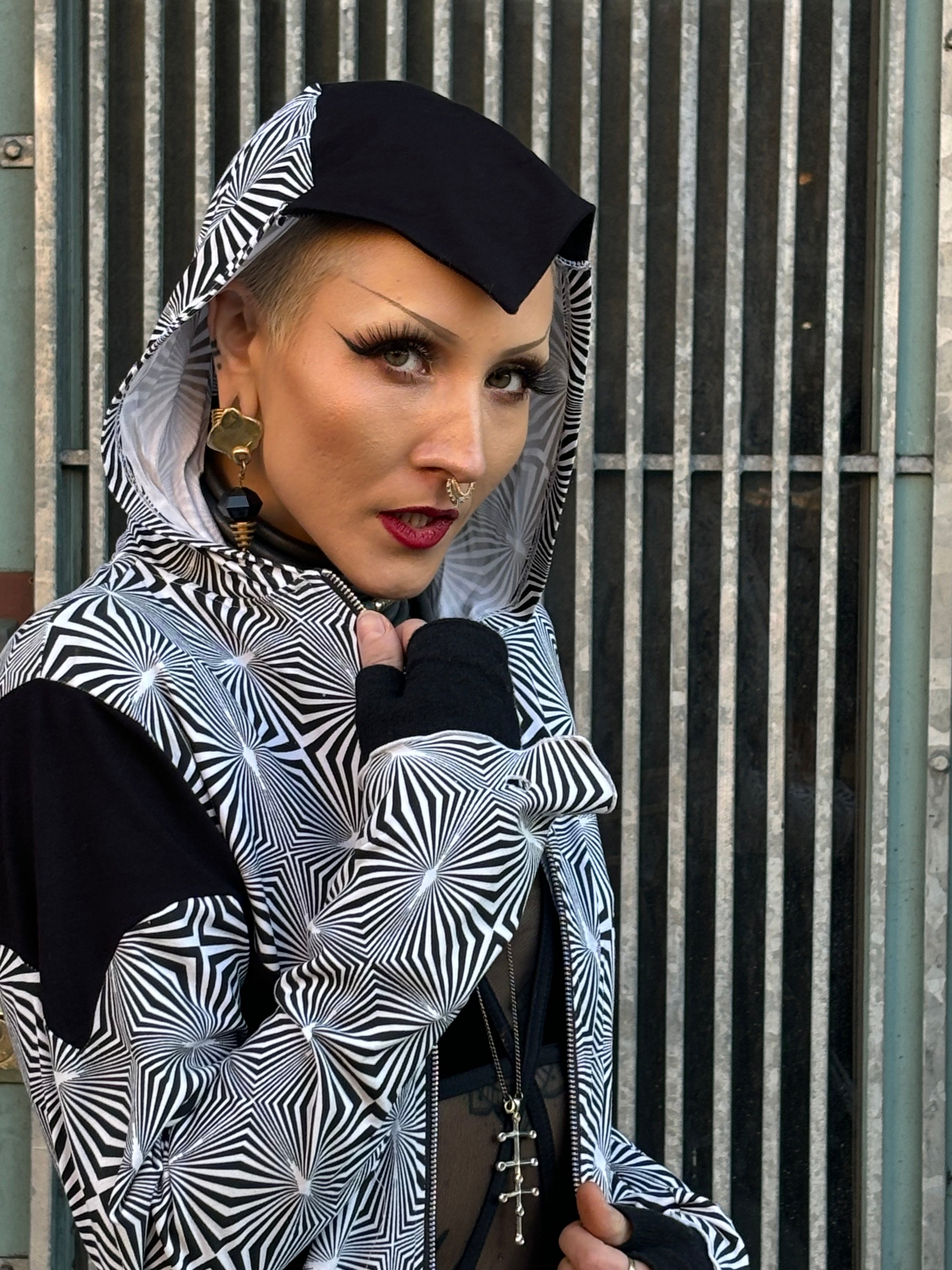 La Liberte Maya Black and White Hoodie