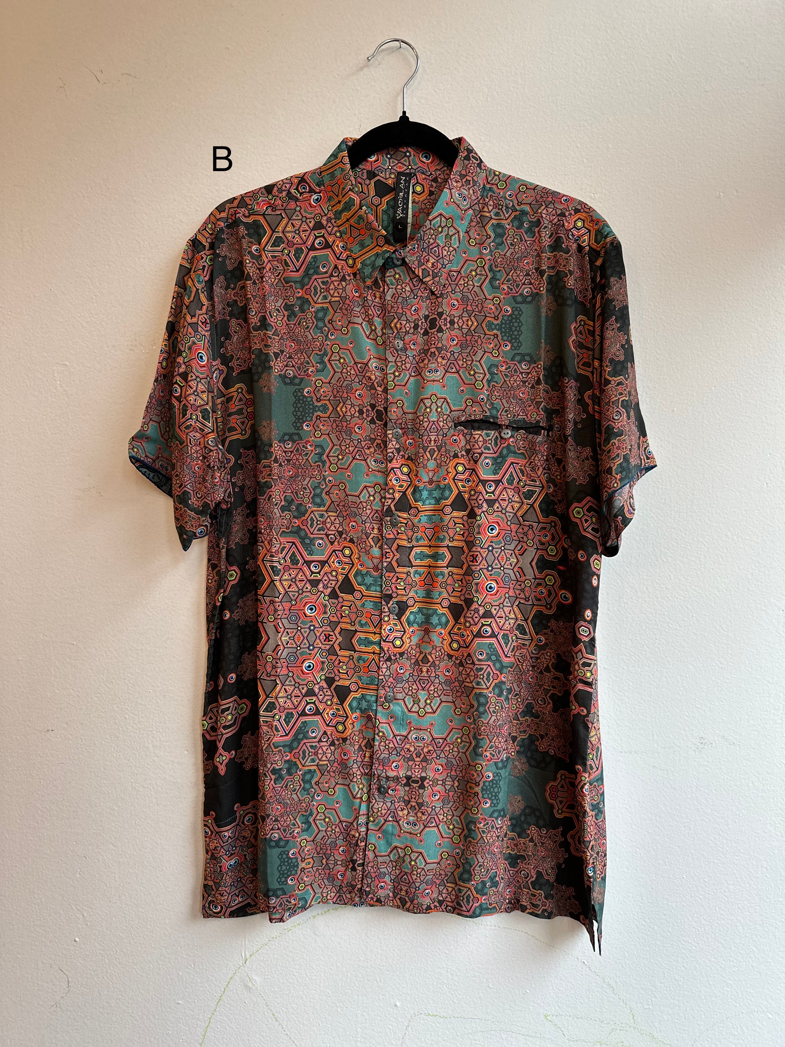 Psychedelic Bamboo Mens Button Down Shirt