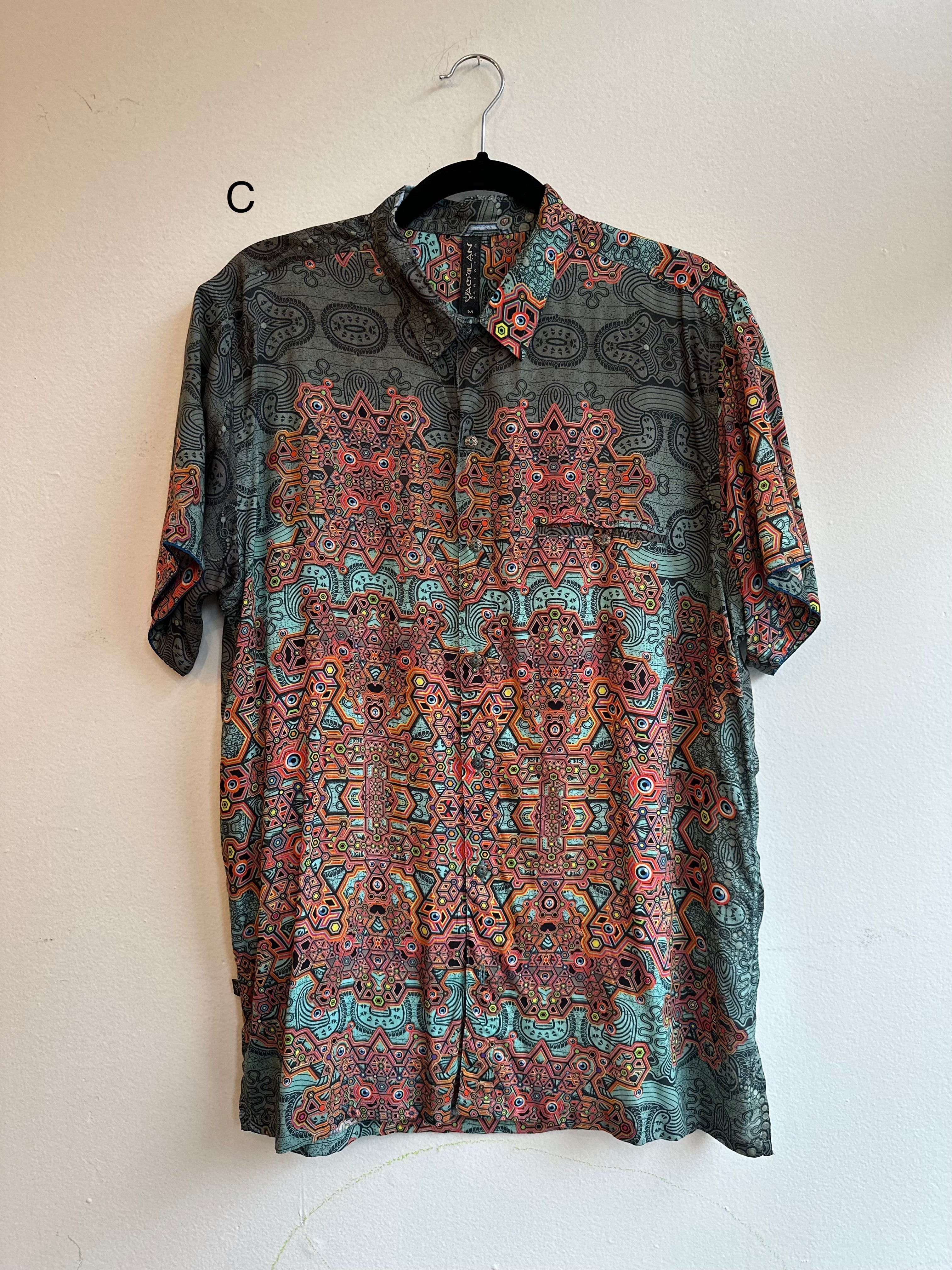 Psychedelic Bamboo Mens Button Down Shirt