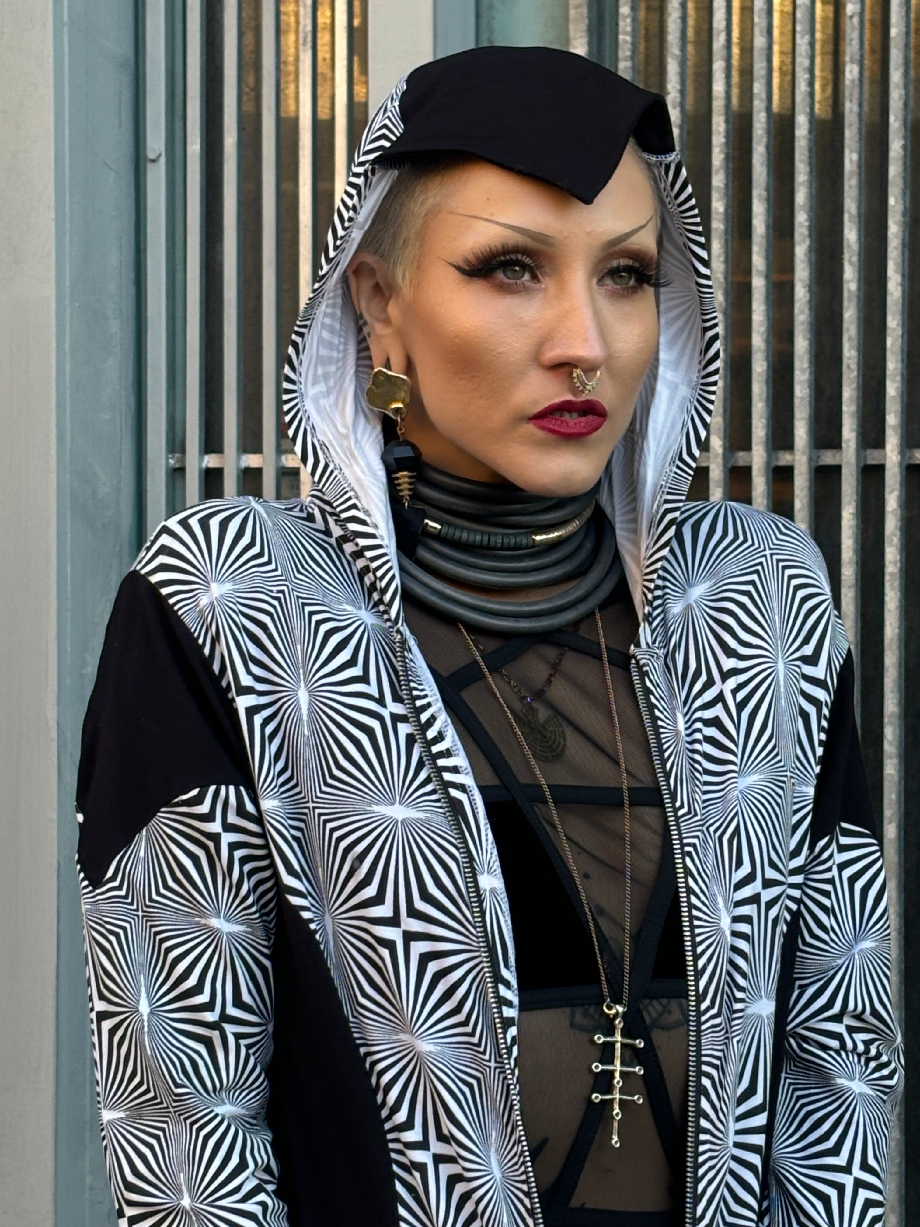 La Liberte Maya Black and White Hoodie