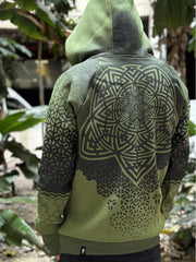 Geometric printed Tattoo art hoodie jacket
