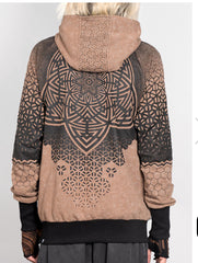 Geometric printed Tattoo art hoodie jacket