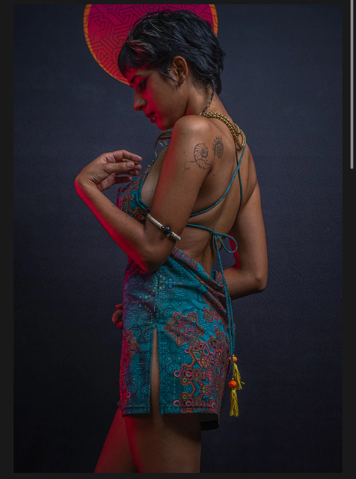 Mini color blast dress