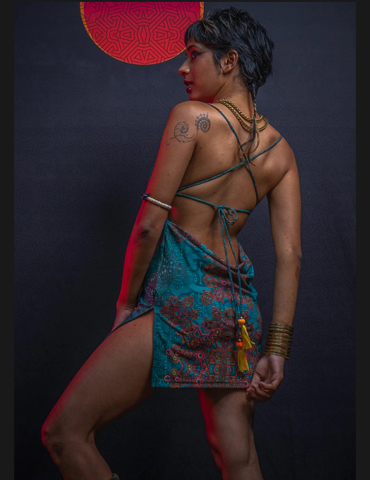 Mini color blast dress