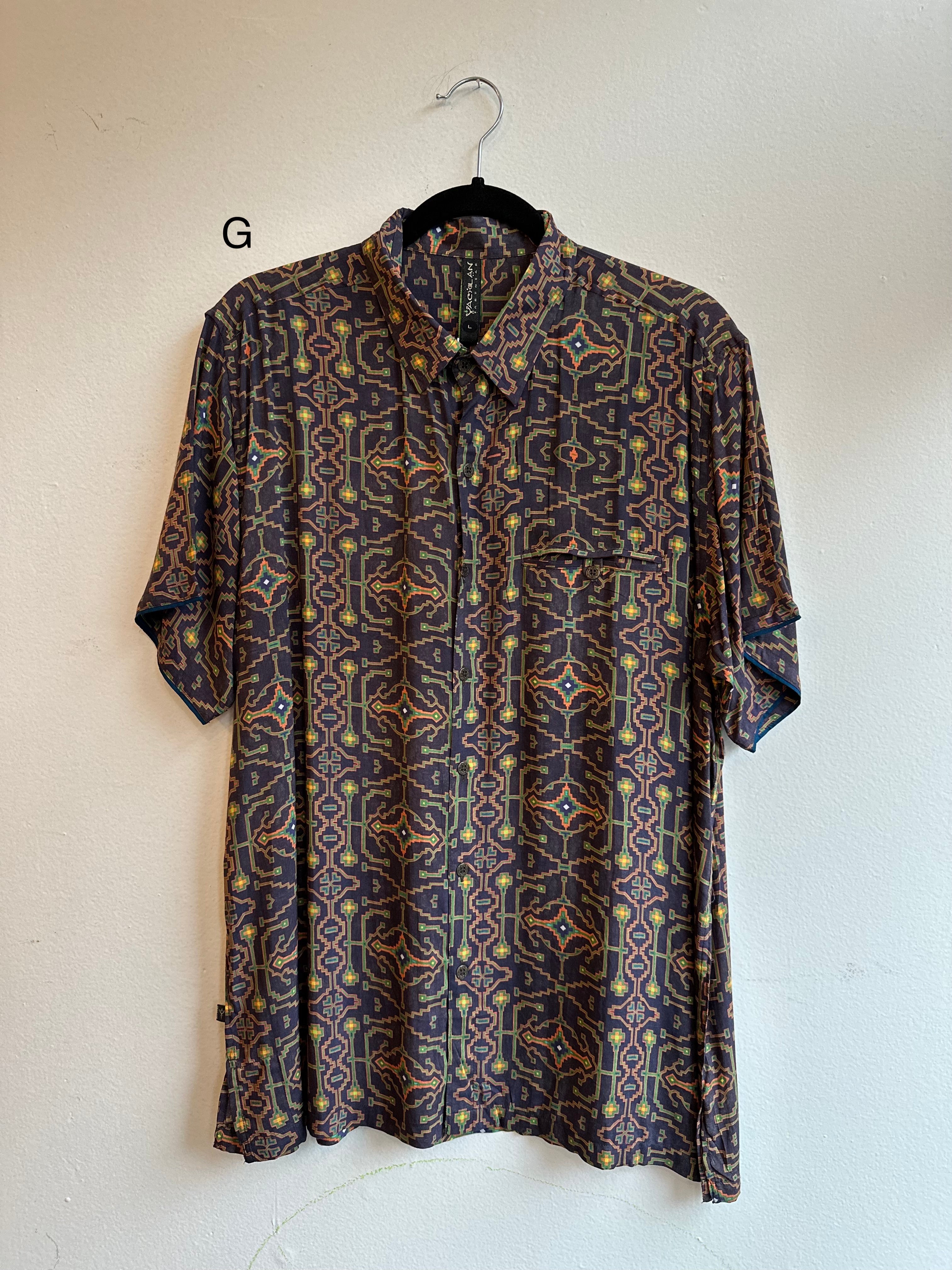 Psychedelic Bamboo Mens Button Down Shirt