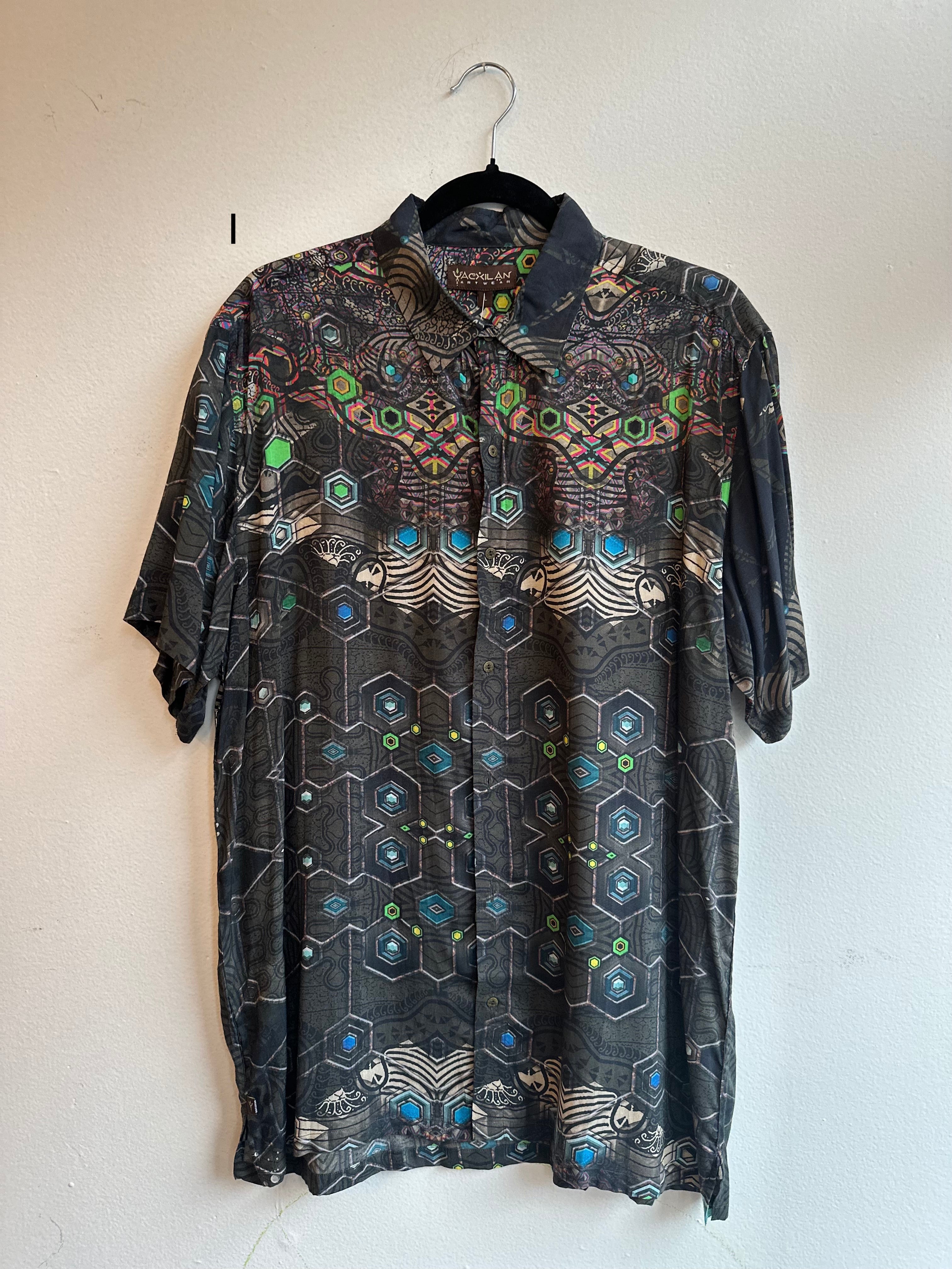 Psychedelic Bamboo Mens Button Down Shirt