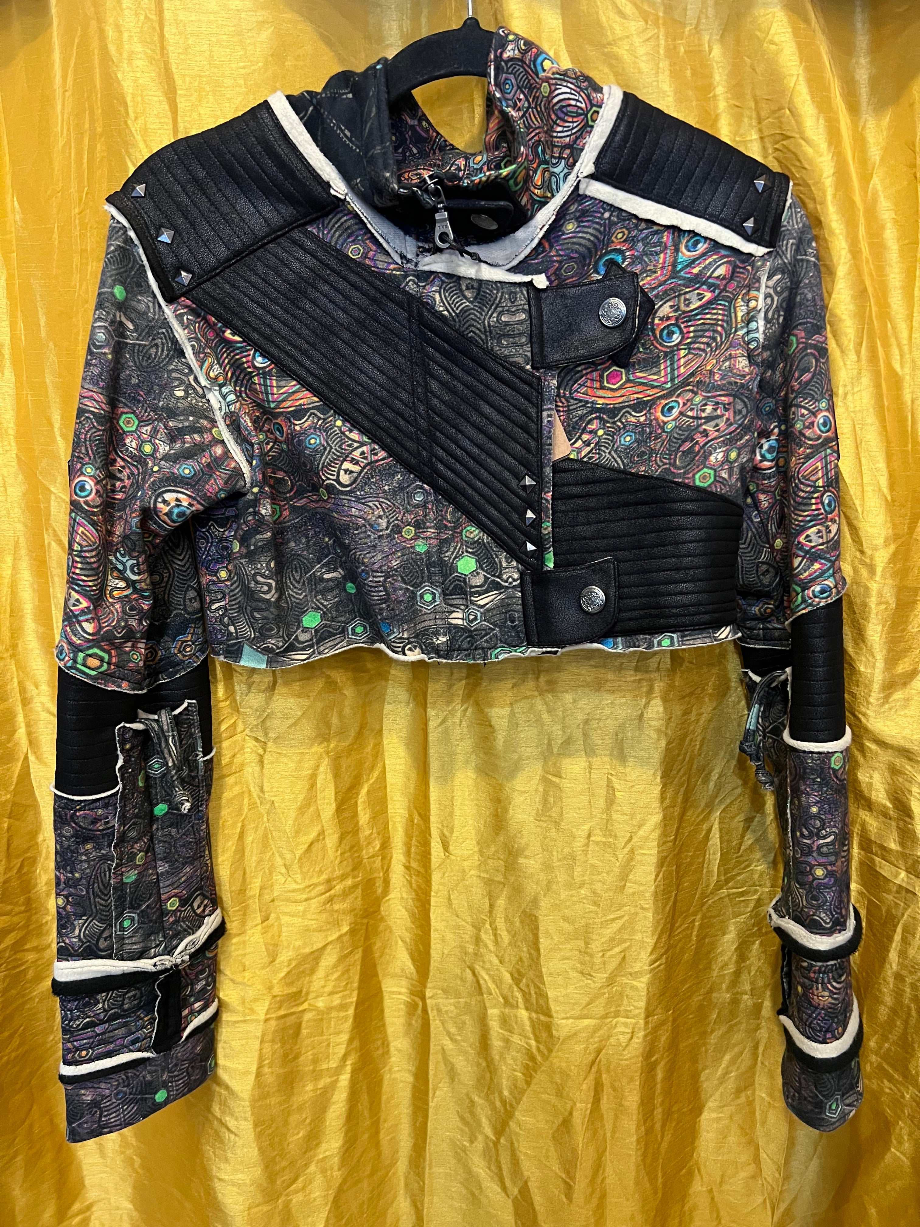 Punk Crop Jacket Woman / French Teri Fake Leather