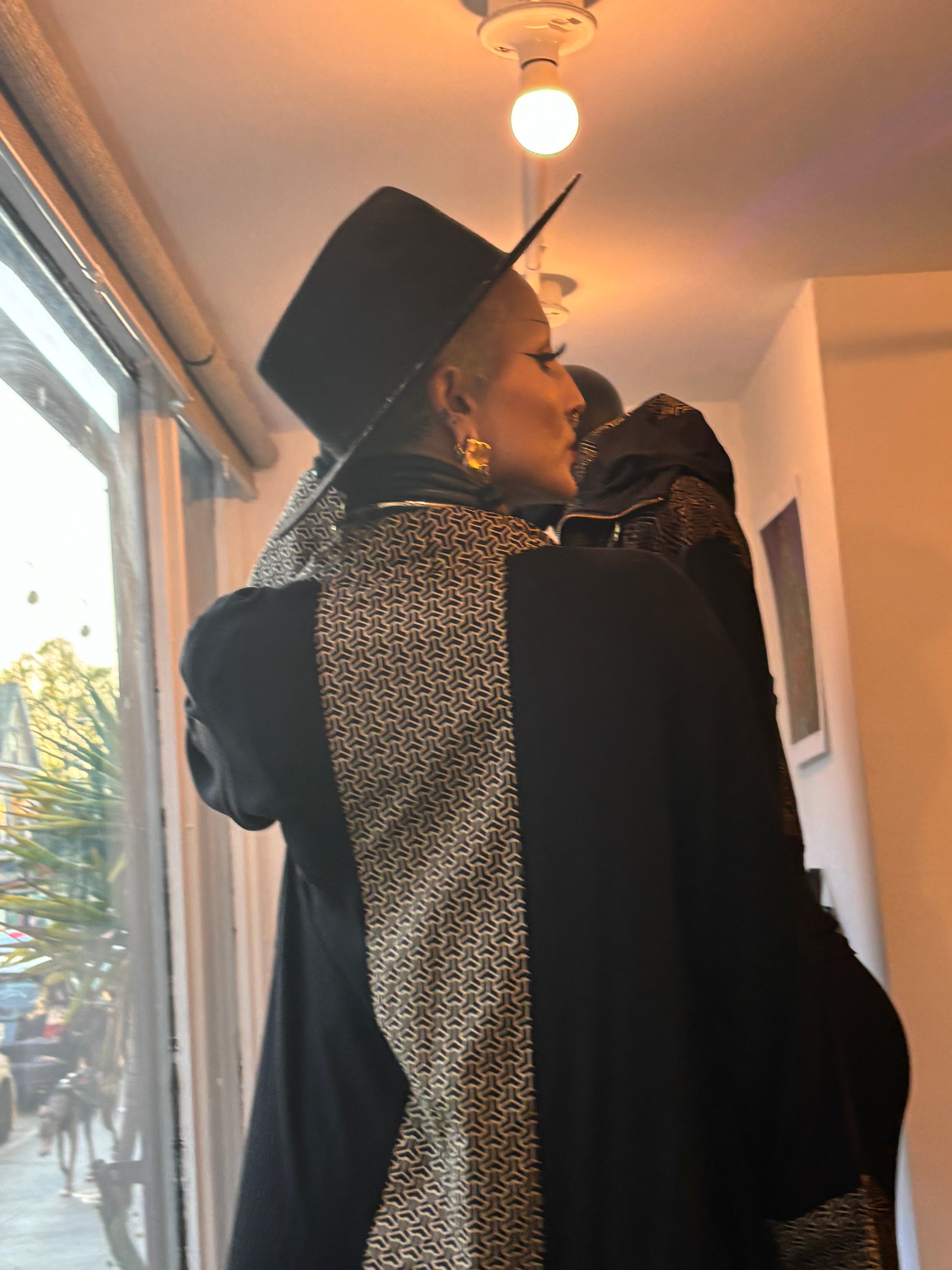 Black Tribe Kimono with geometric prints