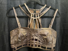 Strap Geometric Leather Top