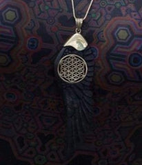 Freedom Wing Flower of Life Pendant